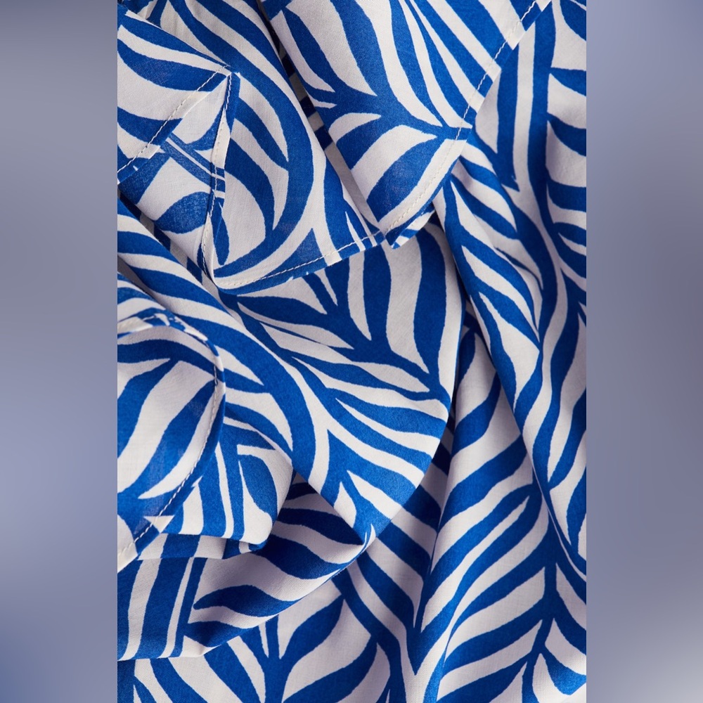 🌻 HOST PICK 🌻 🌊 Frill-Trimmed Blue & White H&M Summer Strappy Dress 🌊 - Picture 2 of 3